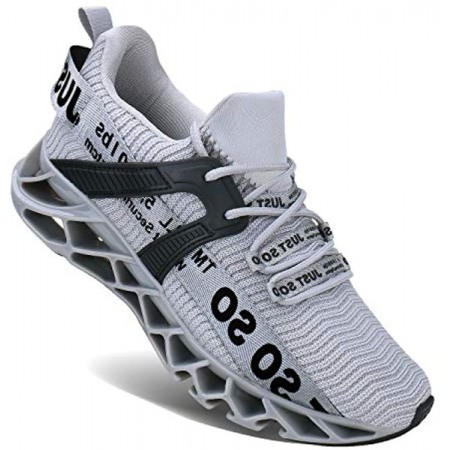 Mens Athletic Walking Blade Running Tennis Shoes Fashion Sneakers Grey