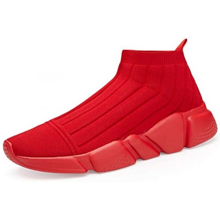 Womens Walking Shoes Mens Slip-On Sneakers Breathable Lightweight Athletic Running Shoes Red